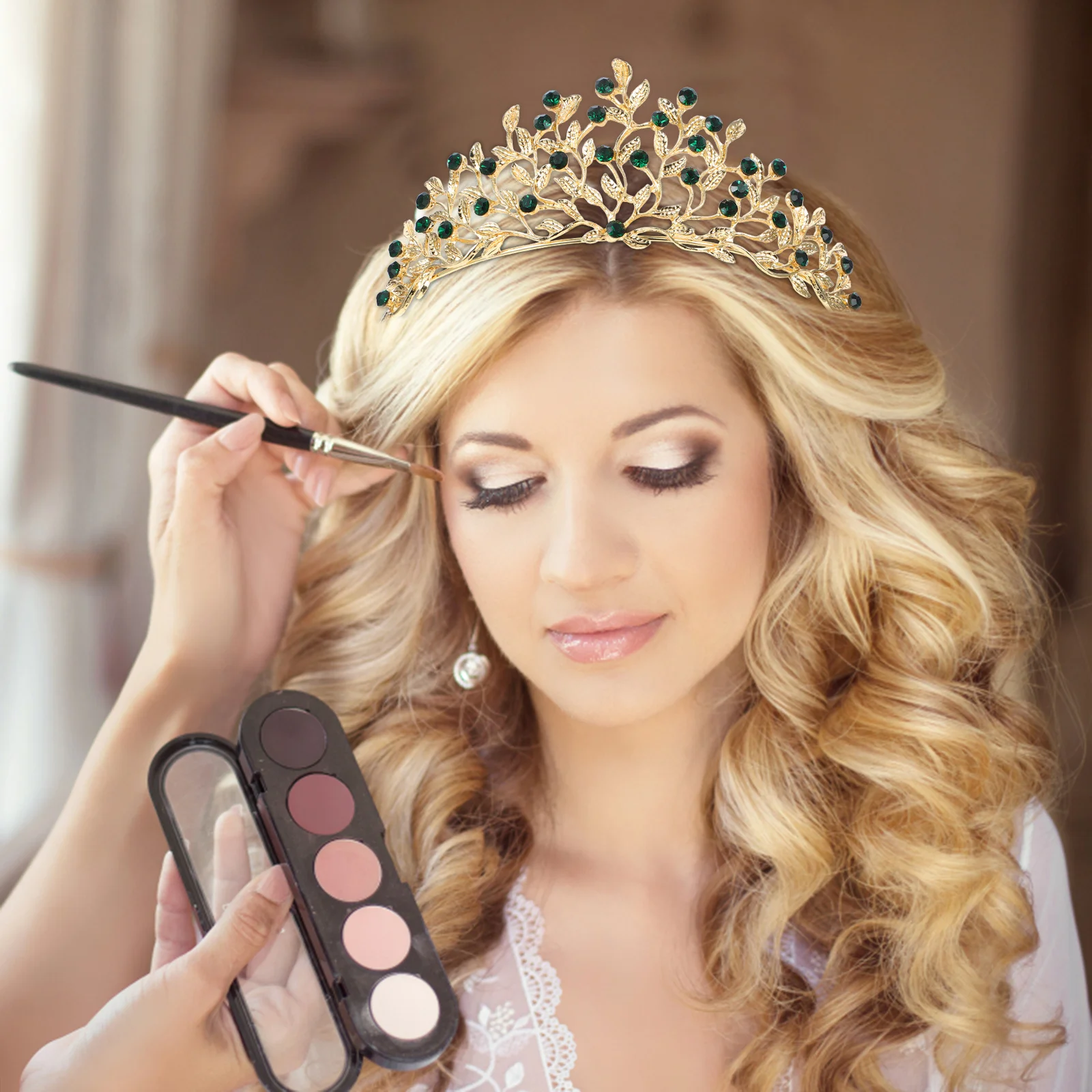 

Rhinestone Crown Headband Sparkling Bridal Headdress Wedding Tiara Hair Accessory for Bride Girls Bridal Crown