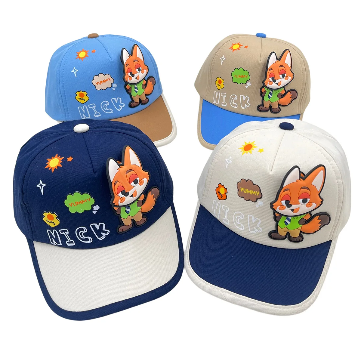 Zootopia rotatable head baseball cap sun hat for boys and girls cartoon fashion outdoor sun peaked hat printing holiday gift