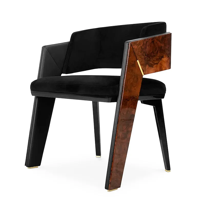 

Dining villa hotel chair single model room solid wood negotiation