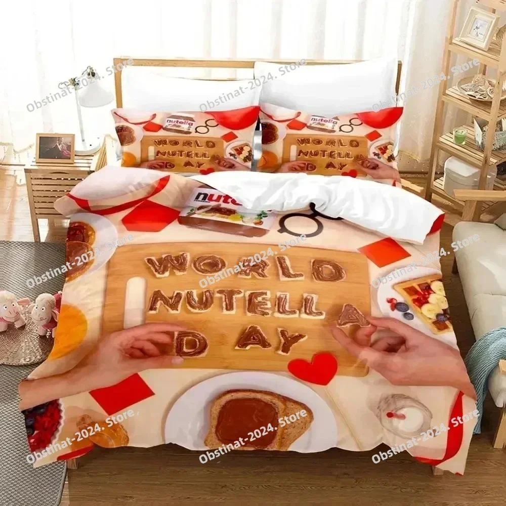 

Top Cartoon Nutellas Bedding Set Boys Girls Twin Queen Size Duvet Cover Pillowcase Bed For Boys Adult Fashion Home Textileextile
