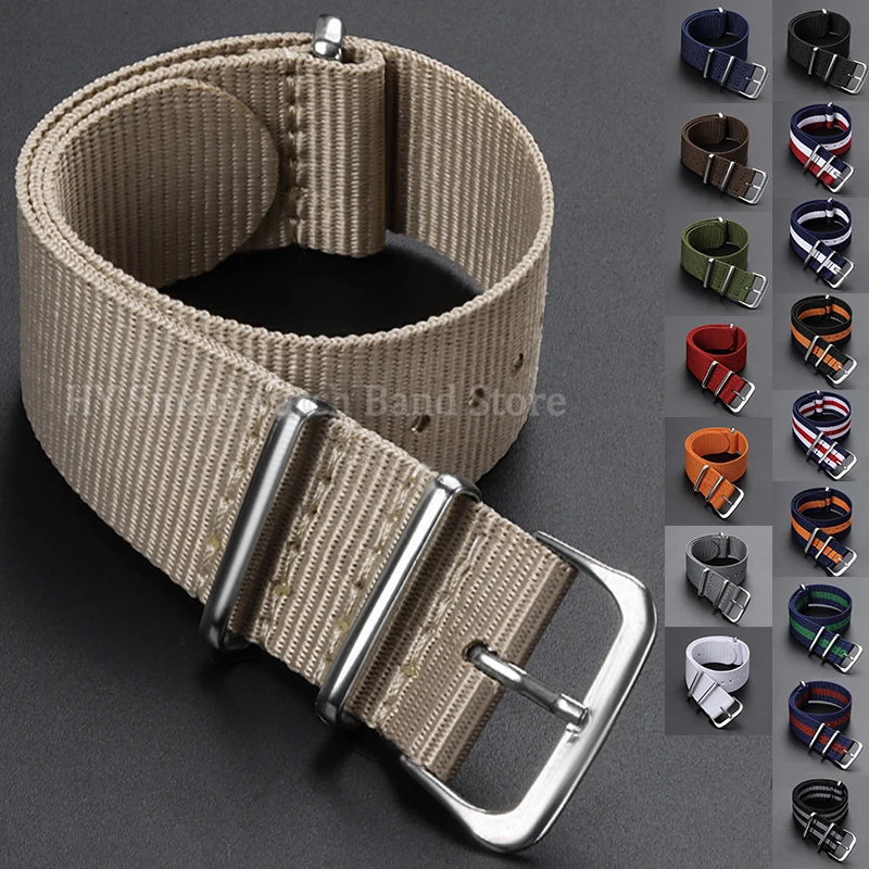14 مللي متر 16 مللي متر 18 مللي متر 20 مللي متر 22 مللي متر حزام ساعة نيلون ل رولكس ل Seiko العسكرية الرياضة المعصم الفرقة ل تيودور مضفر سوار قماش حزام
