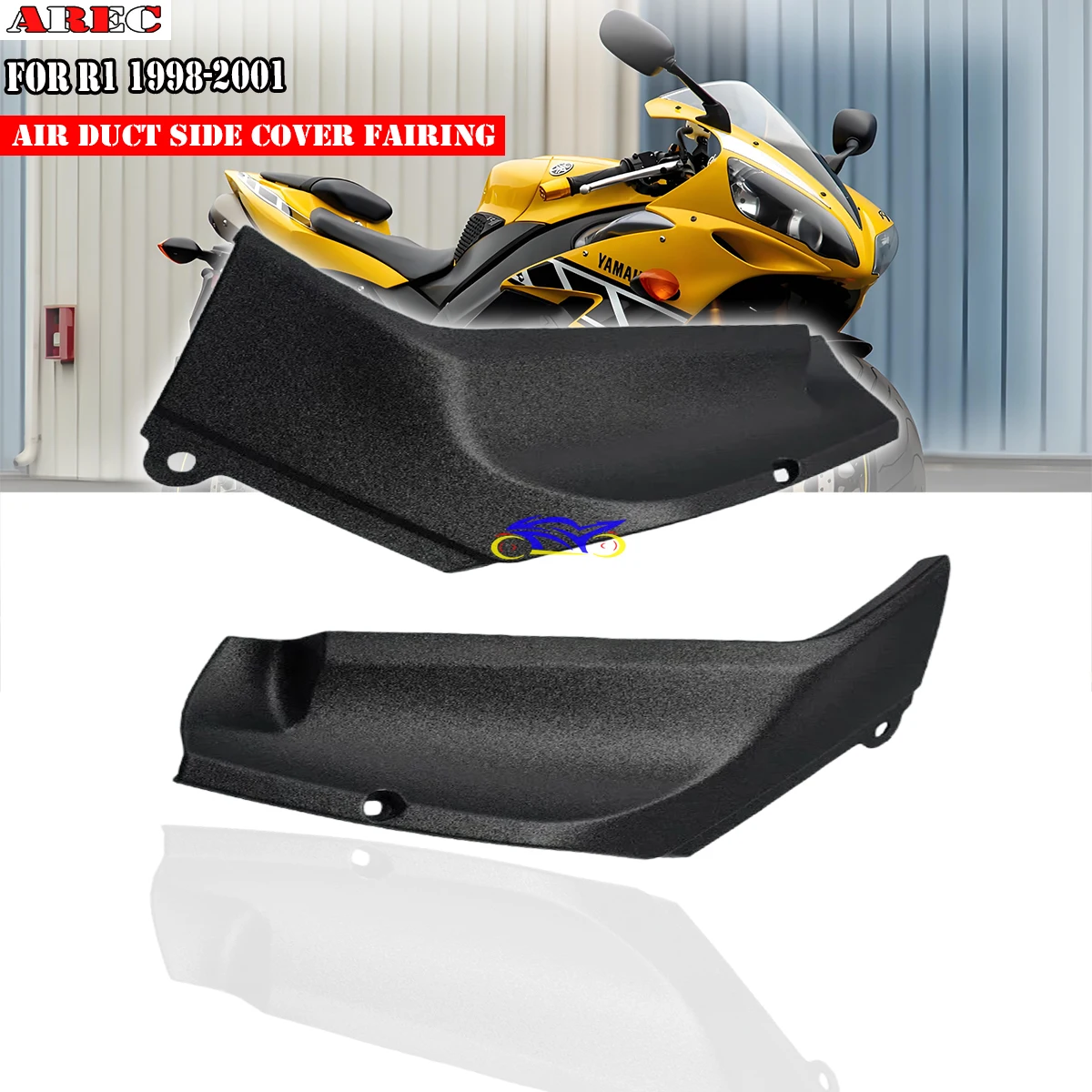 

Мотоциклетная матовая черная боковая крышка воздуховода, вставка обтекателя для Yamaha YZF R1 R1 YZF-R1 1998 1999 2000 2001