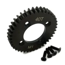 Hard Steel Center Differential Spur Gear 40T 1M Black for Team Losi Tenacity All LOS232025