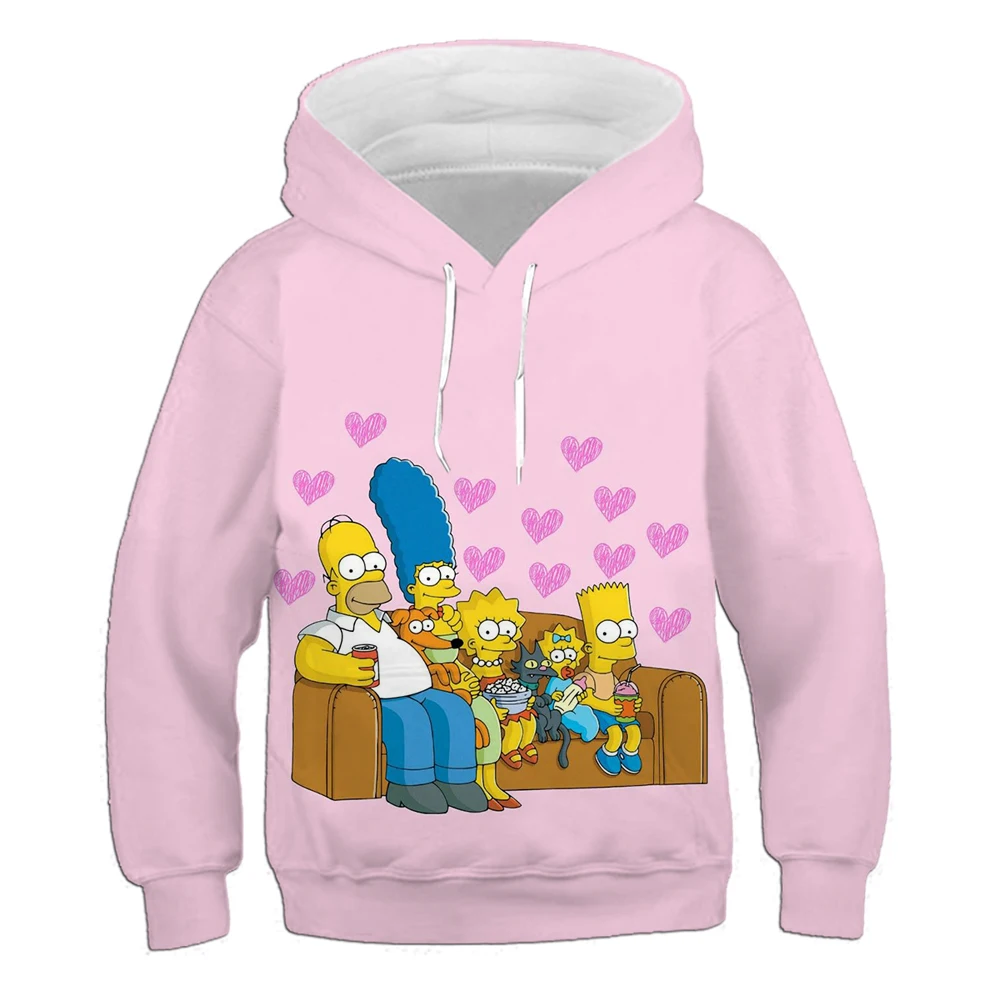 The Simpsons men and women fashion age-reducing cute cartoon print trend play walk play loose outdoor sportswear hoodie