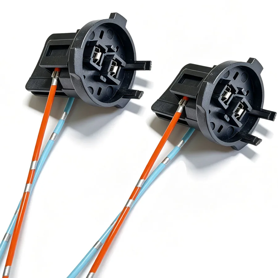 2Pcs H7 halogen Lamp Adapter Holder For VW Lavida Lamando Touran Skoda Octavia  Headlight Socket Connector Wiring Harness