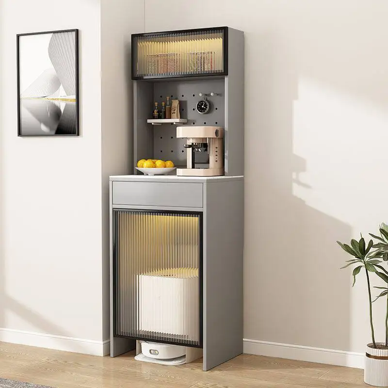 Solid wood sweeping robot significant other storage locker housekeeping storage cabinet movable customization