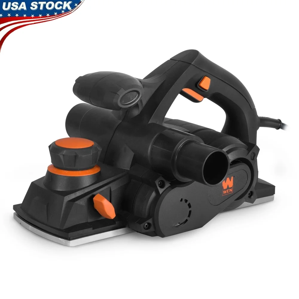 

Электрический ручной строгальный станок на 8 А, режущая головка 4-3/8 дюйма, 32000 разрезов на минуту, адаптер для пыли, направляющая для строгания, подставка, V-образная фаска