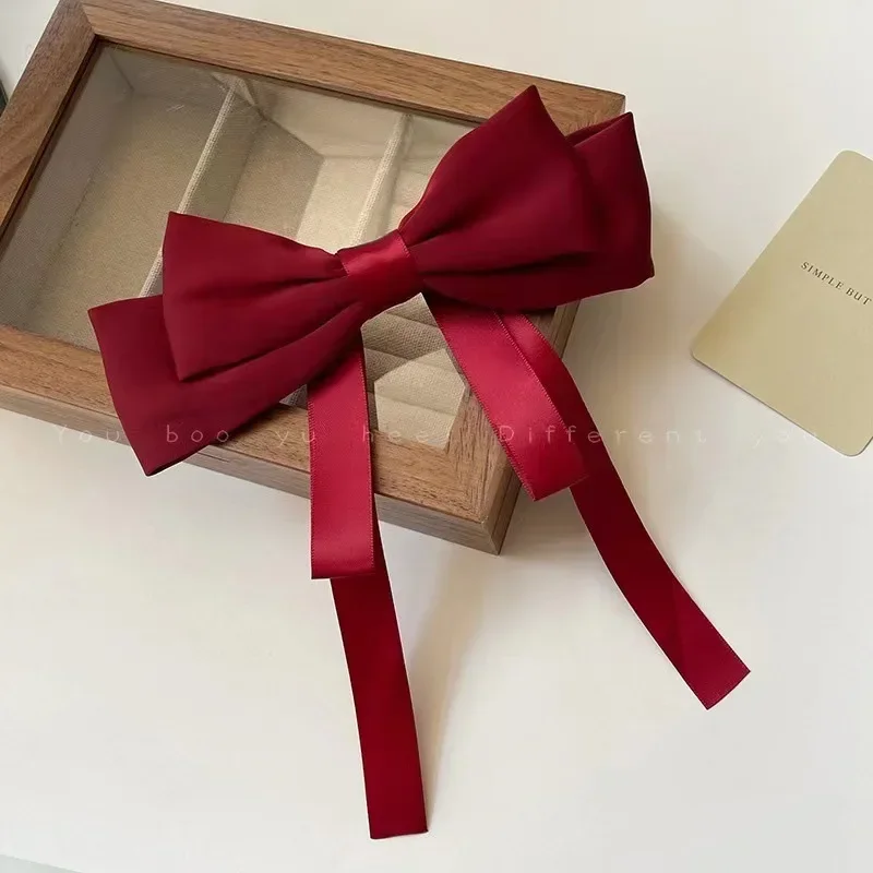 Koreańska moda Elegancka kokardka Wiosenne spinki do włosów Księżniczka Wstążka Nakrycia głowy Dziewczyny Kobiety Akcesoria do włosów Wysokiej jakości spinki do włosów — zdjęcie 4