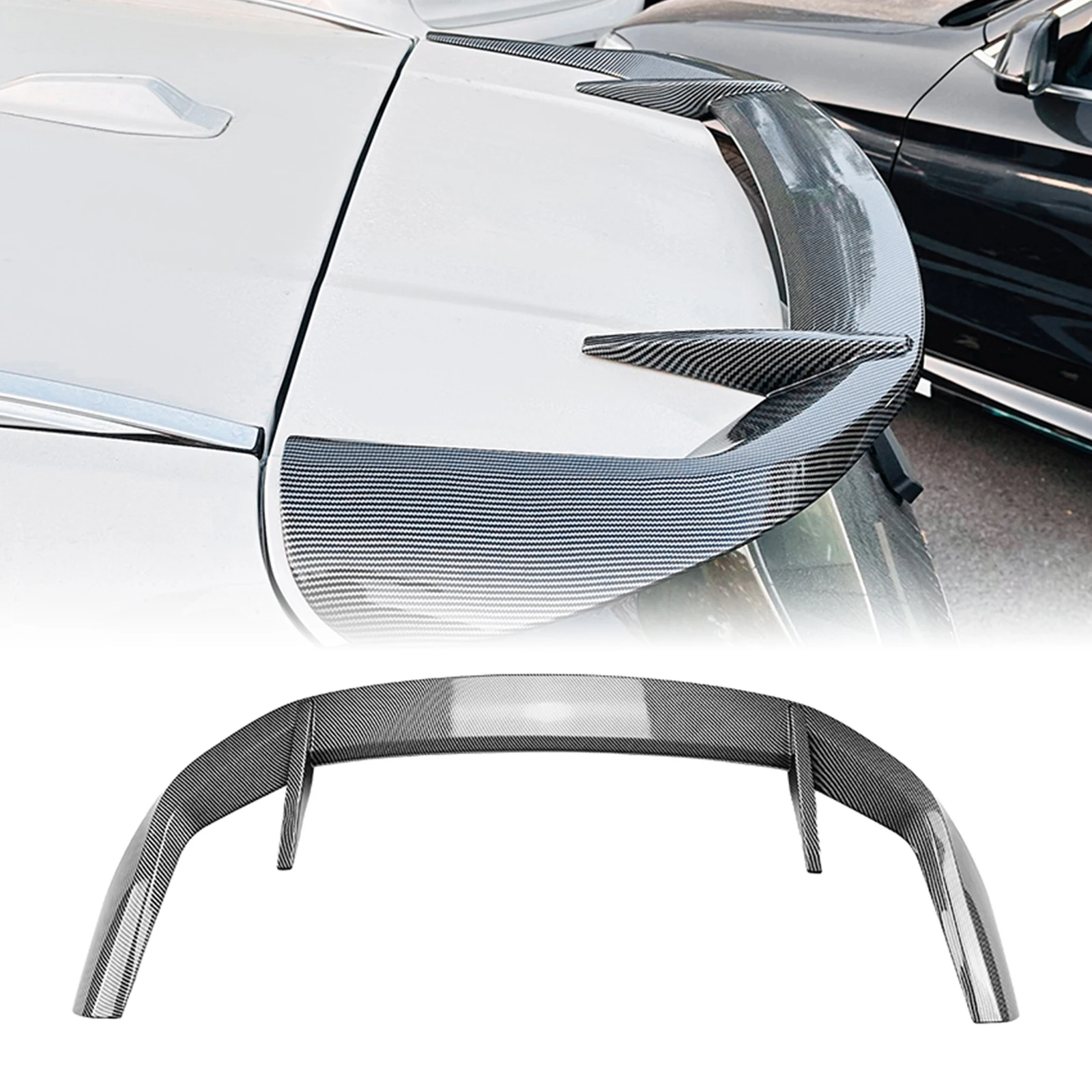 

Carbon Fiber Look/ Gloss Black Rear Trunk Roof Spoiler Wing Tail Upper Deflector Splitter Lip For BMW X1 U11 ix1 2023-26 M Sport