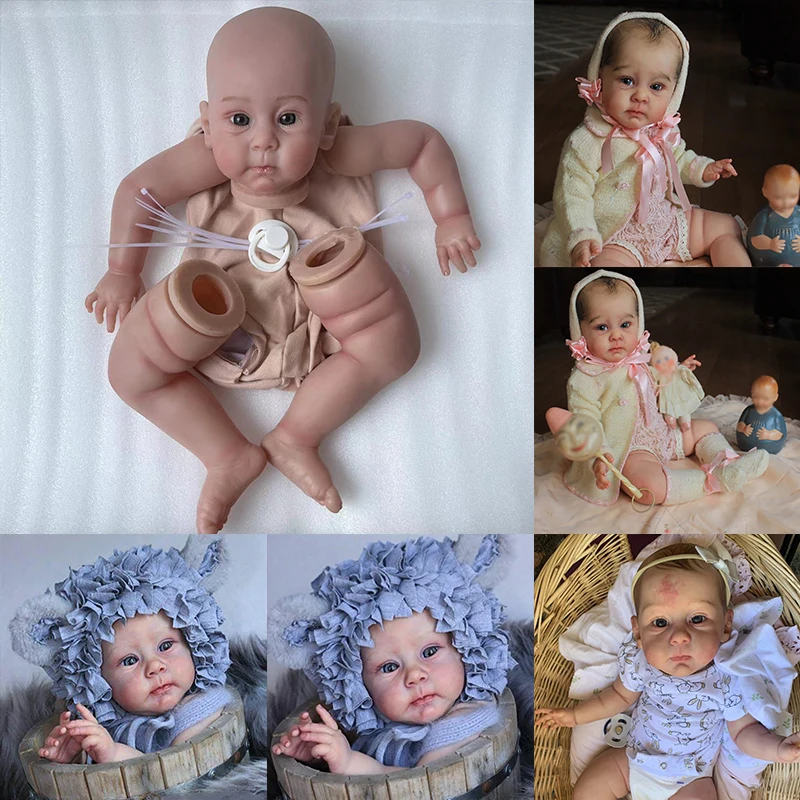 

23inch Huxley Already Finished Painted Reborn Doll Parts Lifelike Painting with Visible Veins 3D Skin Cloth Body Included