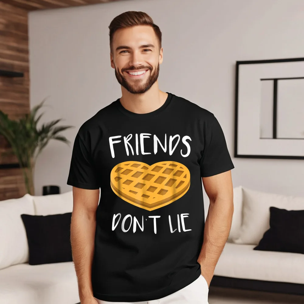 Funky Mans T-shirts Friends Dont Lie T-Shirt Funny Classic Tees Pure Cotton Short Sleeve Letter Tops Shirt Crewneck