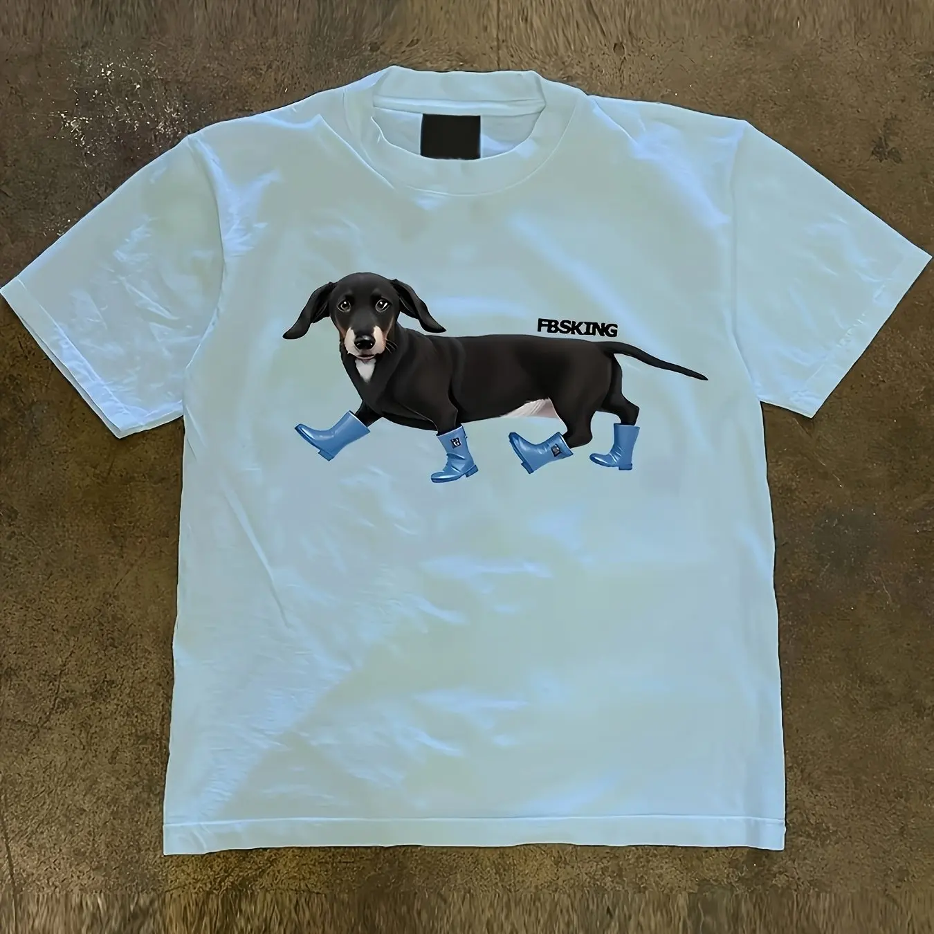 أحذية المطر الرجالية القطنية البسيطة للارتداء باللون الأسود على الطراز الإبداعي مطبوعة ناعمة ومريحة للشارع الهيب هوب يوميًا بأكمام قصيرة ورقبة دائرية