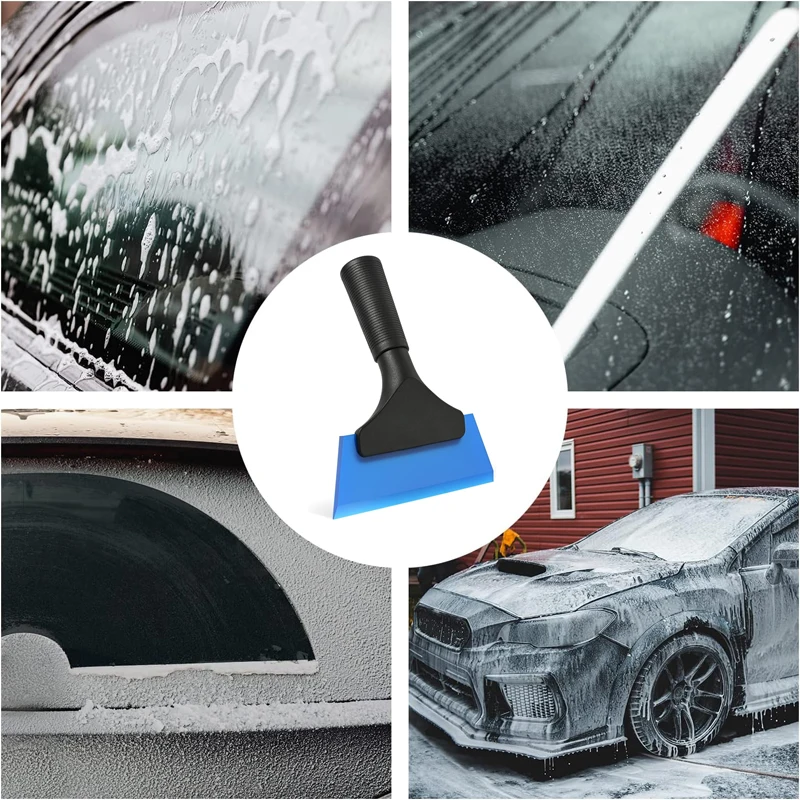 Car Window Tint Squeegee Silicone Ice Scraper 5 inch Rubber Window Squeegee for Glass Mirror Shower Non Slip Handle Water Wiper