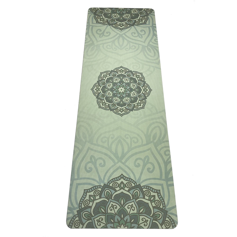 

Зелено-желтый красочный коврик для йоги с мандалой 80 см