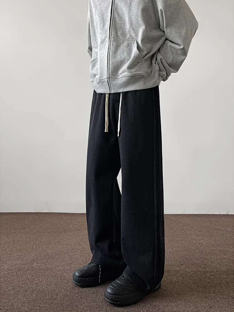 

Мужские джинсы Cleanfit: повседневные, прямого кроя, в американском стиле, свободные, длинные брюки, модные, винтажные, для отдыха