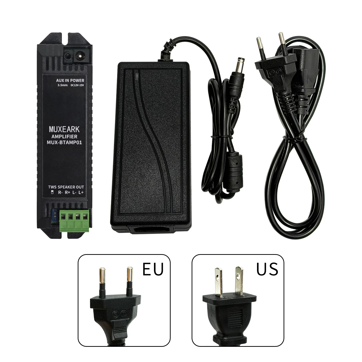 12V5A Power Adapter 2-Channel 5.1 Bluetooth Amplifier Receiver With AUX TWS Suitable For Wall Passive Music Speakers EU/US Plug