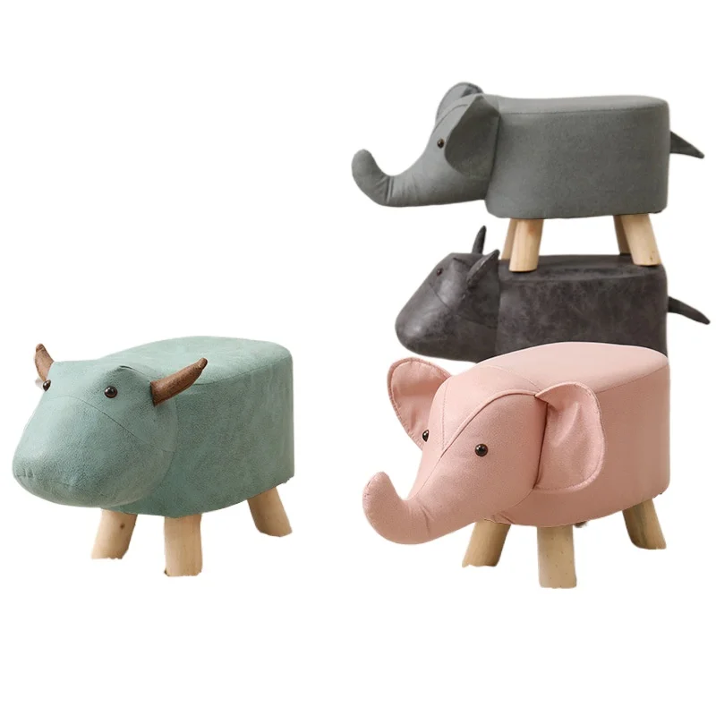 

Cute Animal Stool for Home Entryway Use for Kids Toddlers Small Space Seating for Shoes Changing Lazy Sofa Footrest Low Bench