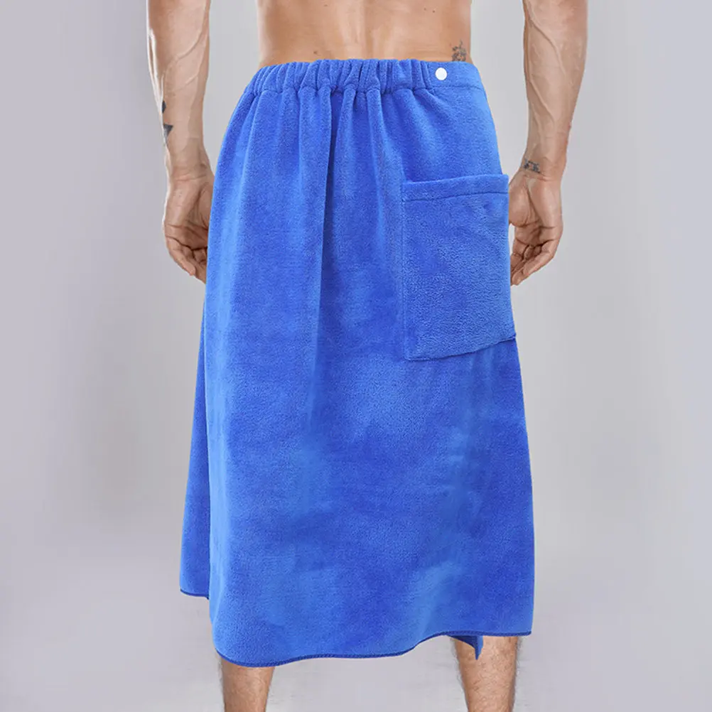 

Men's Coral Fleece Body Towel Wrap Lightweight Quick Dry Absorbent Beach Spa Salon Bathrobe Shower Towel Wrap for Boys