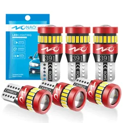 NAO T10 W5W 6x 1.8W 5W5 LED Lamps for Car Interior Side Parking Light 3030 12V WY5W 194 168 3014 Chip Auto Dome Wedge Bulb