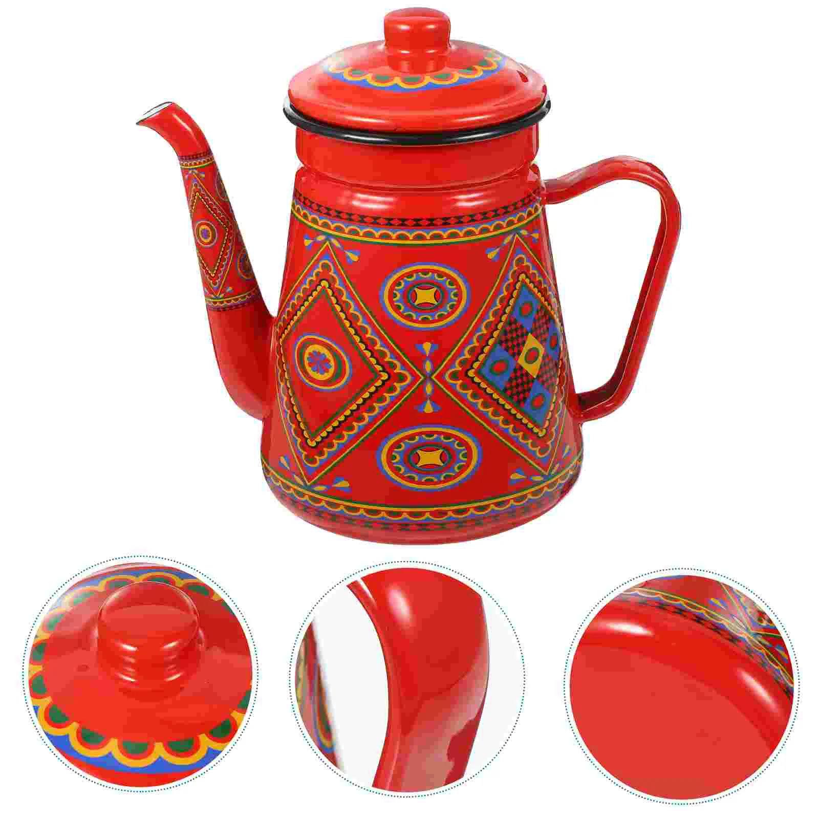 

Camp Coffee Pot Enamel Machines Thickened Stovetop Kettle Beverage Can Enameled Home Tea