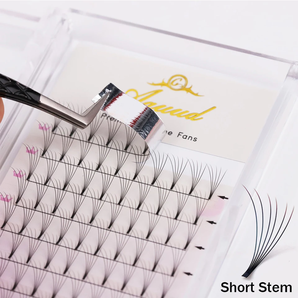 

Aguud Short Stem Premade Fan Eyelash Extension 3D-6D Premium Fluffy Faux Mink Russian Volume Promade fans Lashes Makeup Cilla