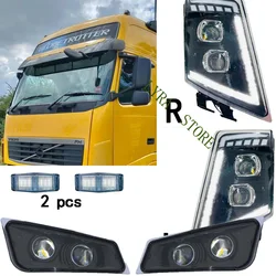 1 Pair LHD 21035537 21035638 Led Head Light and L 21297918 R 21297917 Fog Lamp FIT For VOLVO Truck FH13 FH16 FM500 FH500 Truck