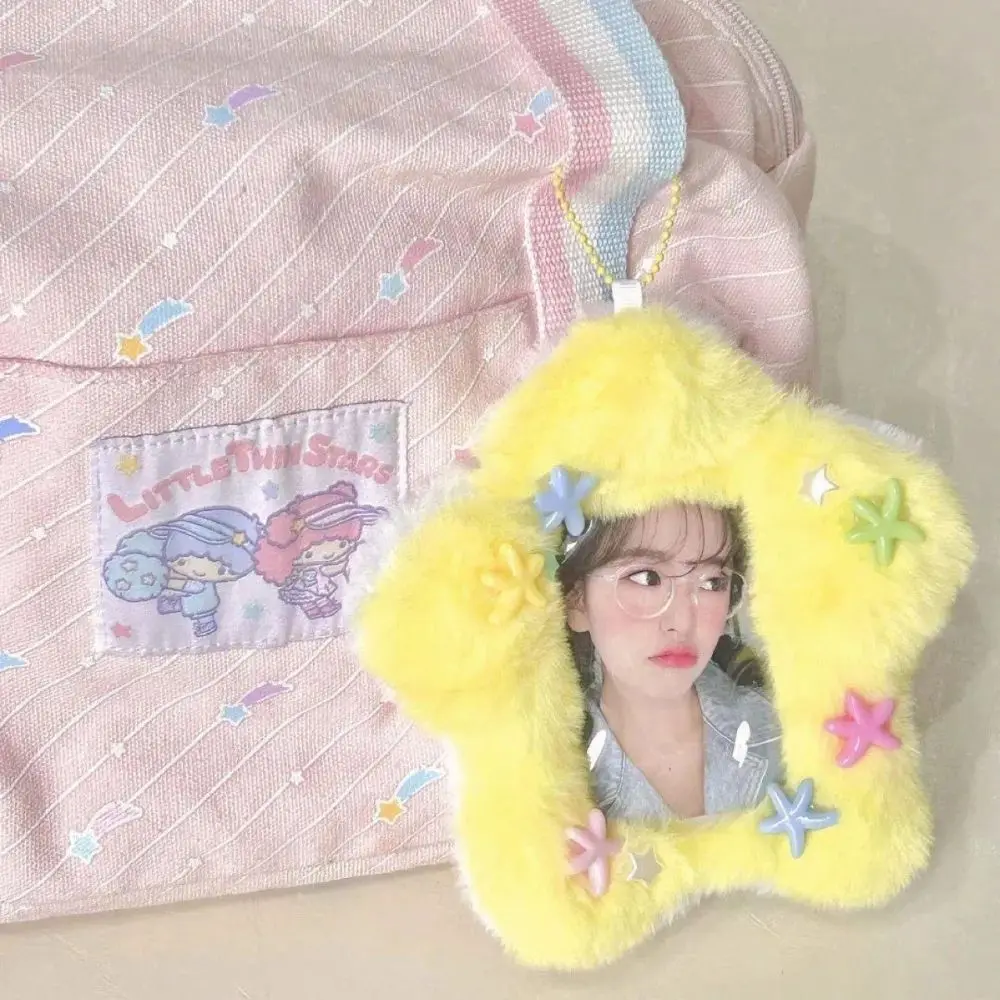 Cute Photocard Case Cartoon Bag Keychain Star Shape Photo Card Holder Student Card Holder Idol Photos Protective Cover