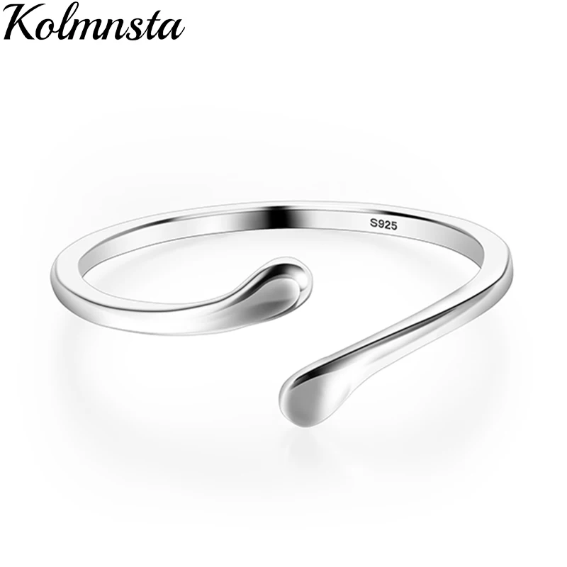 

Kolmnsta 925 Sterling Silver Opening Ring Water Droplets Resizable Rings For Women Engagement Wedding Party Charm Jewelry Gift