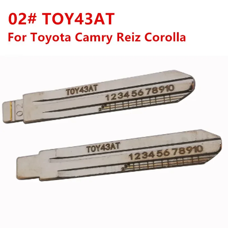 5 10 pz #02 linea incisa TOY43AT metallo non tagliato vuoto Keydiy Xhorse chiave a distanza lama per Toyota Corolla corona Camry Corolla Vios