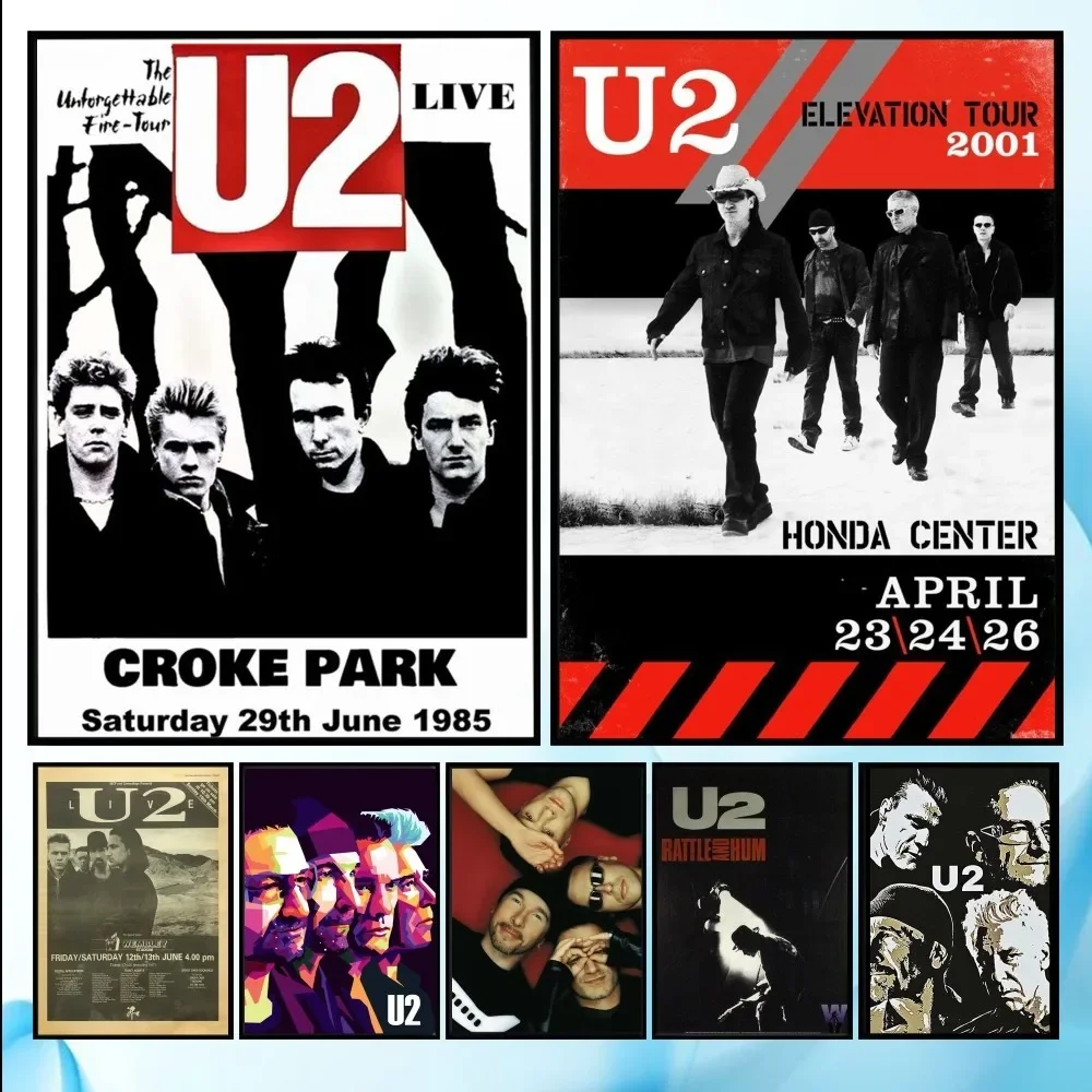 

Rock Band U-U2 Poster HD art sticky wall waterproof home living room bedroom bar aesthetic decoration