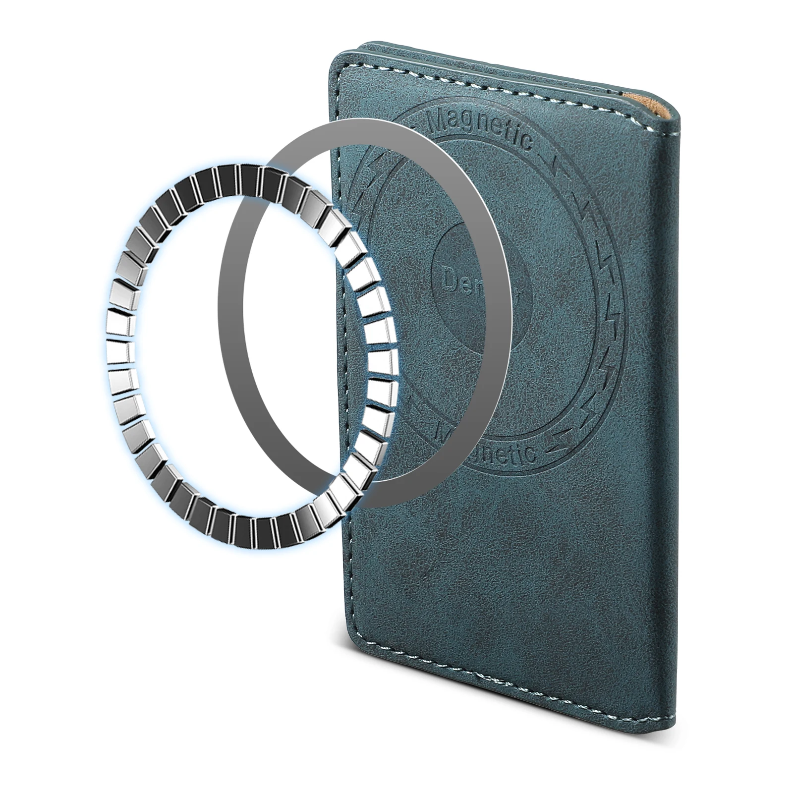 محفظة مغناطيسية مرنة لبطاقة الائتمان من الجلد الصناعي من Denior (3 فتحة للبطاقات) مع ملحقات مغناطيسية قوية |   محفظة بمشبك لبطاقة الهوية