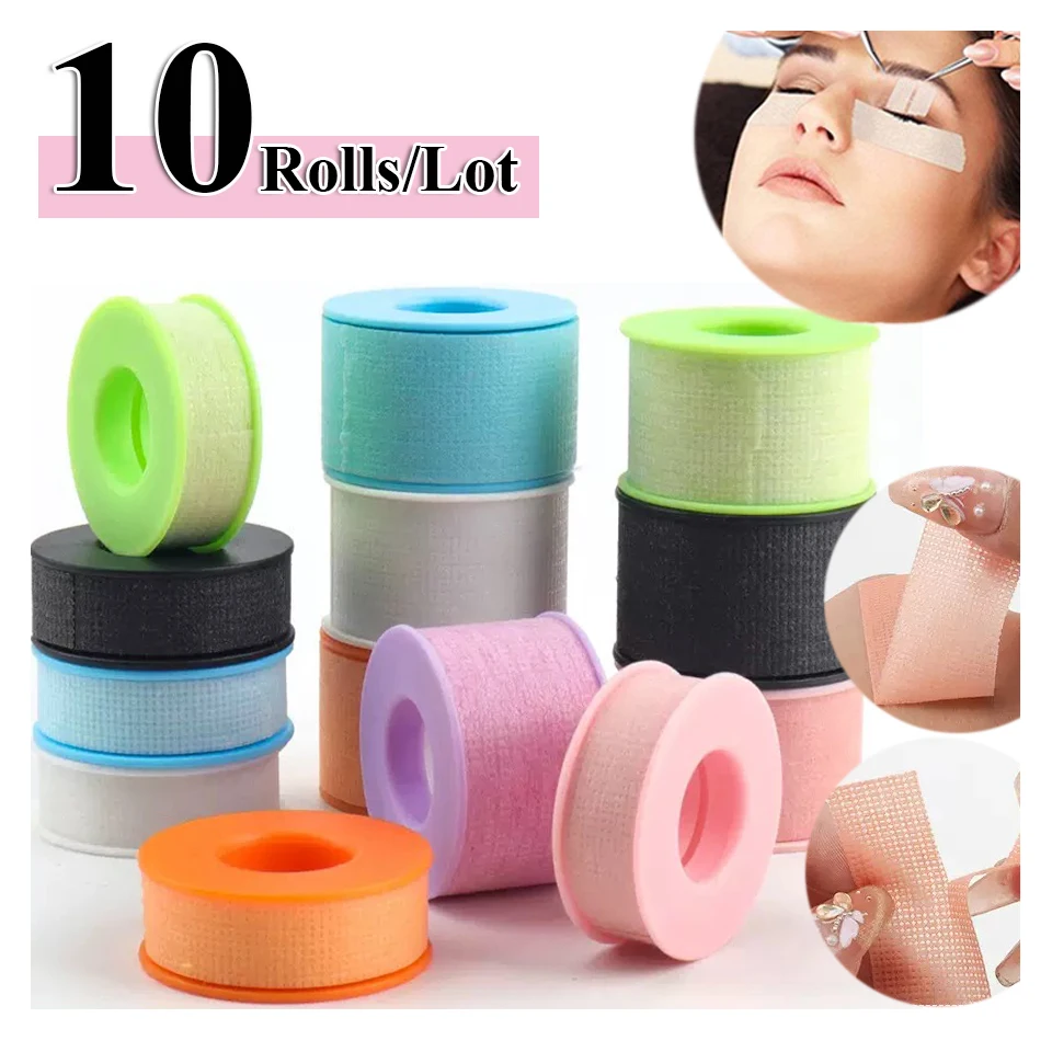 

10 Rolls Gel Tape For Eyelash Extensions Non‑woven Breathable Silicone Gel Tape Suitable Sensitive Skin Under Eye Pad Patches