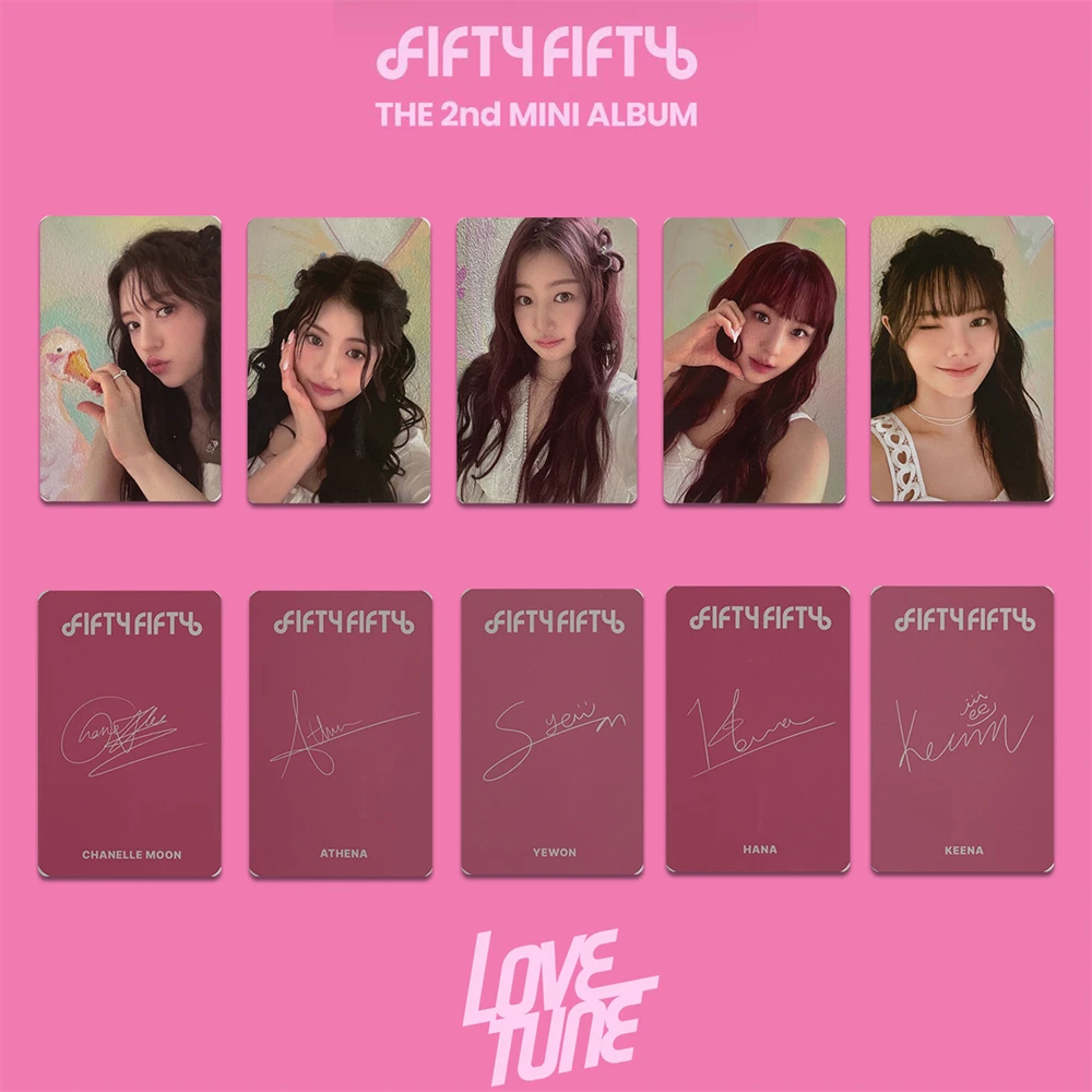 5Pcs/Set KPOP FIFTY FIFTY Album Love Tune Photocards Two-Sided Lomo Cards KEENA HANA YEWON ATHENA Chanelle Postcard Fans Collect