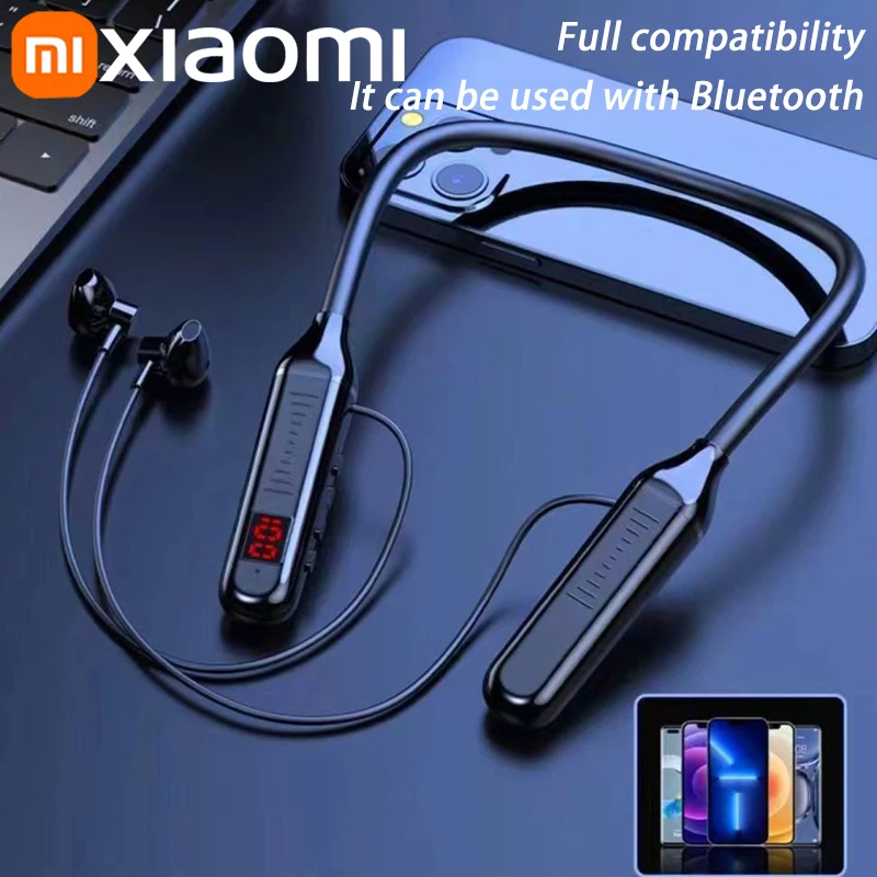 Xiaomi fones de ouvido sem fio neckband jogos display led alta fidelidade estéreo esportes halter à prova dwaterproof água magnético