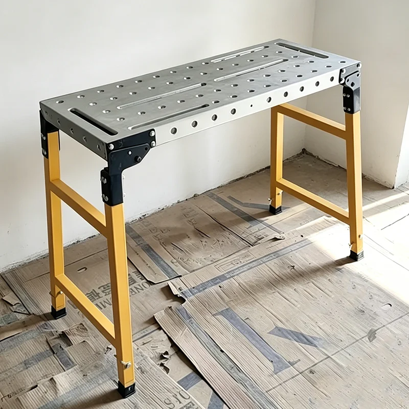 Most Popular Foldable Galvanized Steel Extendable Work Platform Ladder 500kg Load Capacity  for Printing Shops and Hotels