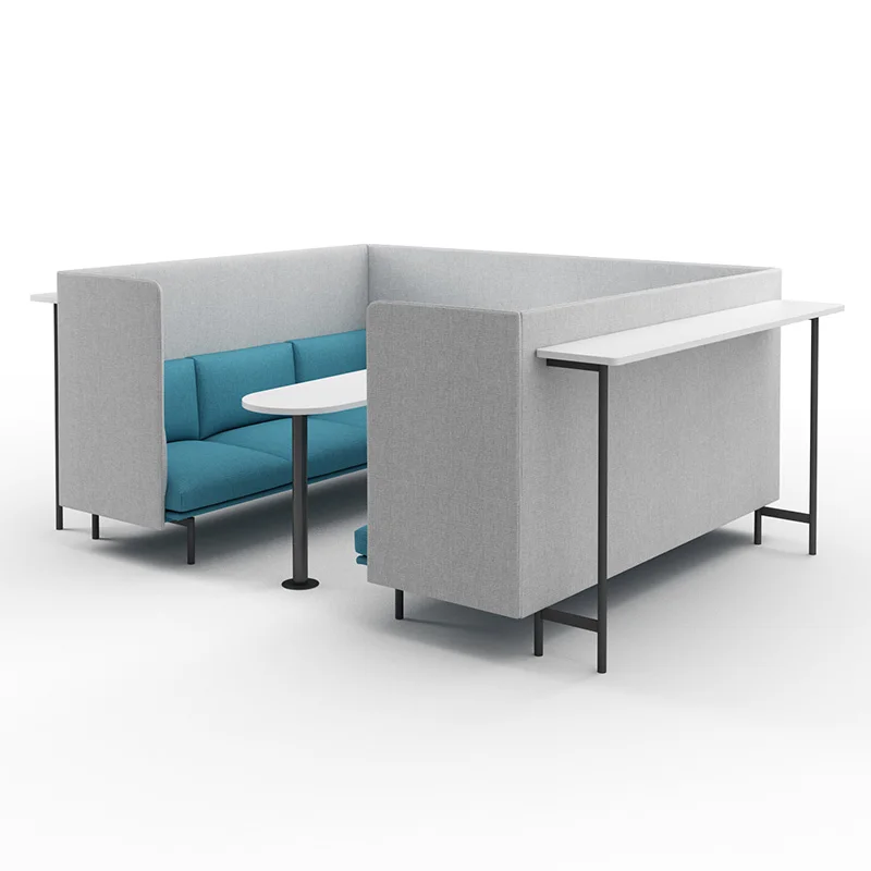 Luxury Waiting Room Meeting Sofa High Partition Back Soundproof Private Reception Lounge Office Sofa