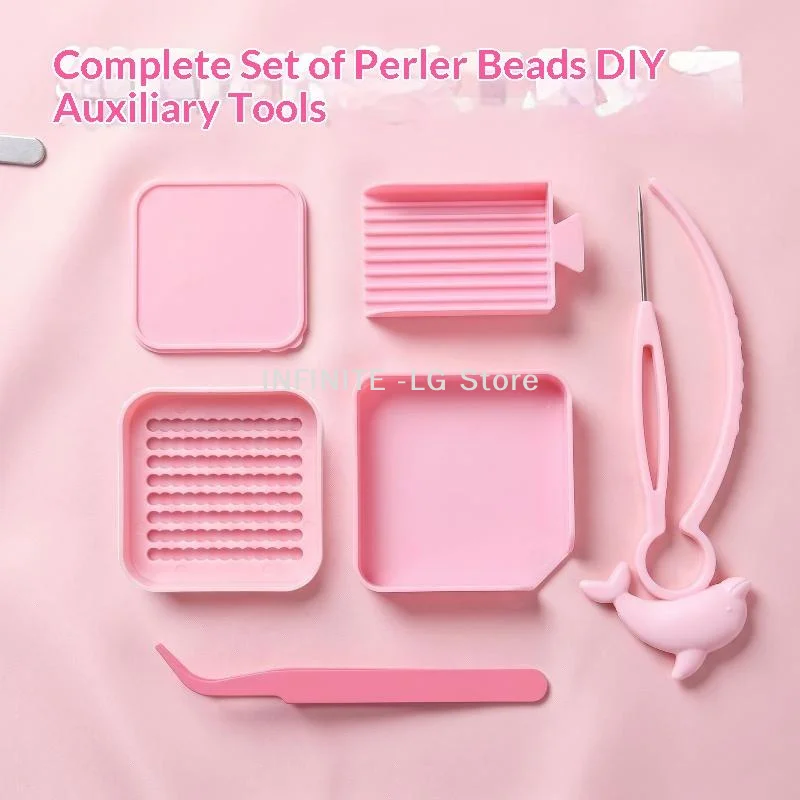 1/2/3/5/6Pcs/Set Fuse Beads Tool Kit DIY Perler Beads Accessories Set Bead Pen Tweezers Bead Scoop Sorting Tray Handmade Craft S