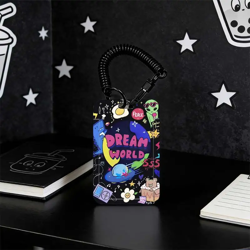 Cards Cover for Student Bus/Meal Card Protection Case Photo Protector Kpop Photocard Holder Stretchable Spring Cord