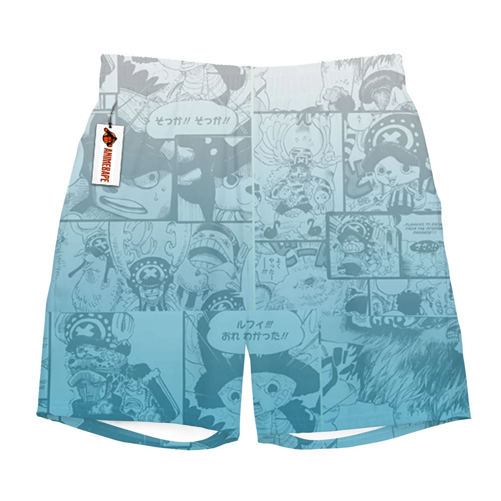 One Piece Tony Tony Chopper Manga Print Quick Dry Shorts Men Anime Casual Breathable Beach Shorts