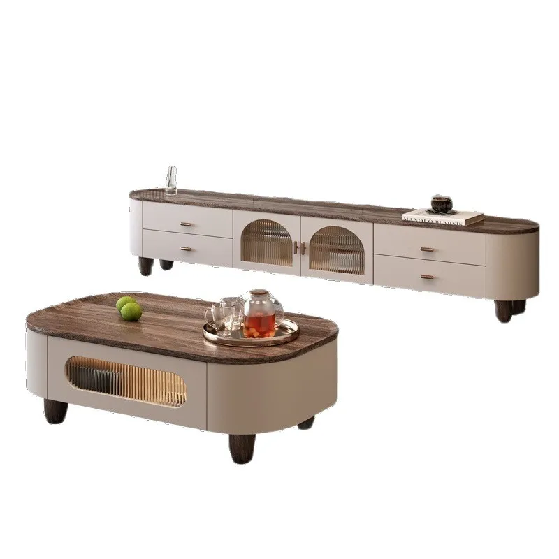 خزانة تلفزيون إسكندنافية فاخرة وحديثة وبسيطة من الخشب الصلب، خزانة صغيرة عملية وأنيقة #2