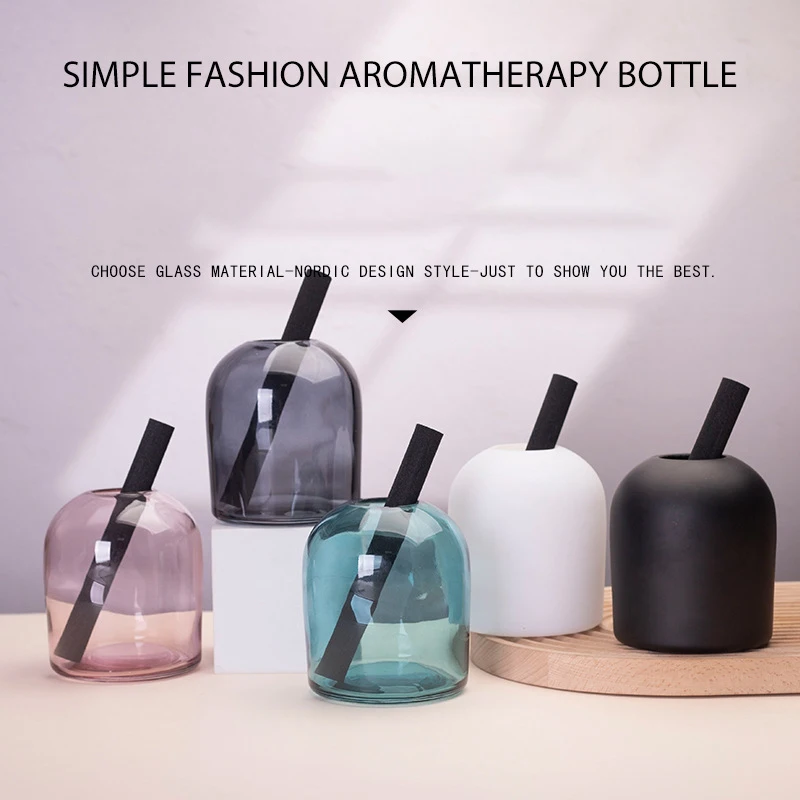 1pcs Simple Fashion Empty Aromatherapy Diffuser Bottle with Thick Fiber Rattan Sticks DIY Home Fragrance Replacement Bottles