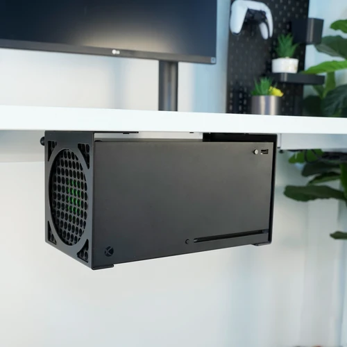Imagen 2 del producto Monzlteck Soporte de escritorio para Xbox Series X, soporte de montaje sigiloso para XSX, soporte de consola totalmente metálico para juegos