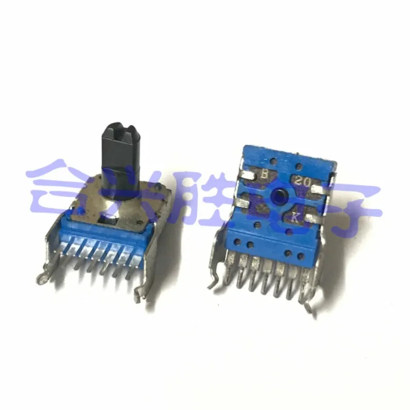 2 Pieces RK14 Rotary Single Potentiometer B20K Horizontal 7Pin Power Amplifier Audio Volume Adjustment Potentiometer Shaft 13MM