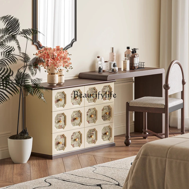 

Vintage Pattern Multifunctional Design Dressing Table for Home Bedroom Bedside Dressing Table