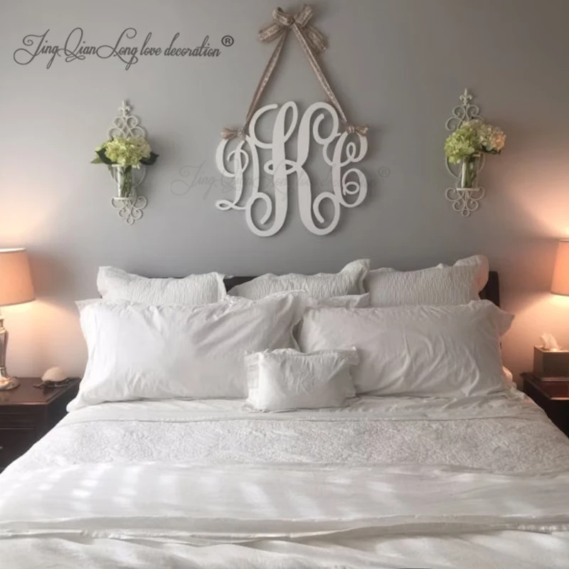 Custom Wooden Monogram Sign Home bedroom decor wall art, door hanger or dorm room decor, Bedroom Monogram Wall