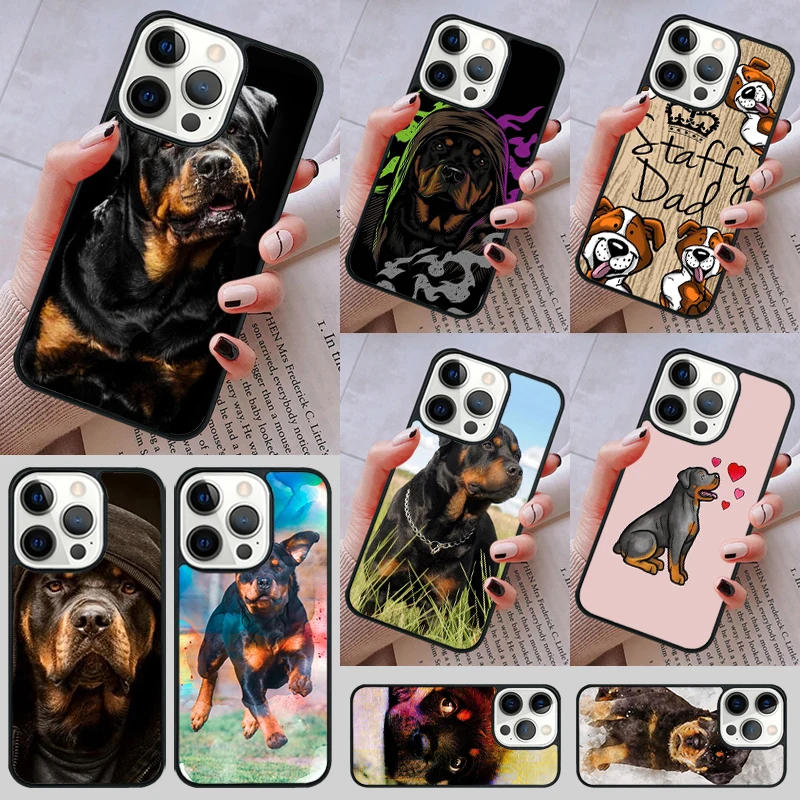 Rottweiler Dog Phone Case cover For iPhone 14 13 15 16 Pro Max Coque 12 11 Pro Max For Apple 8 PLUS 7 6S fundas