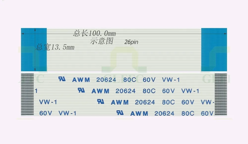 New FFC FPC Flexible Flat Cable 0.5mm Pitch 26 Pin 50mm 100mm 150mm 200mm 250mm 300mm Forward AWM 20624 80C 60V
