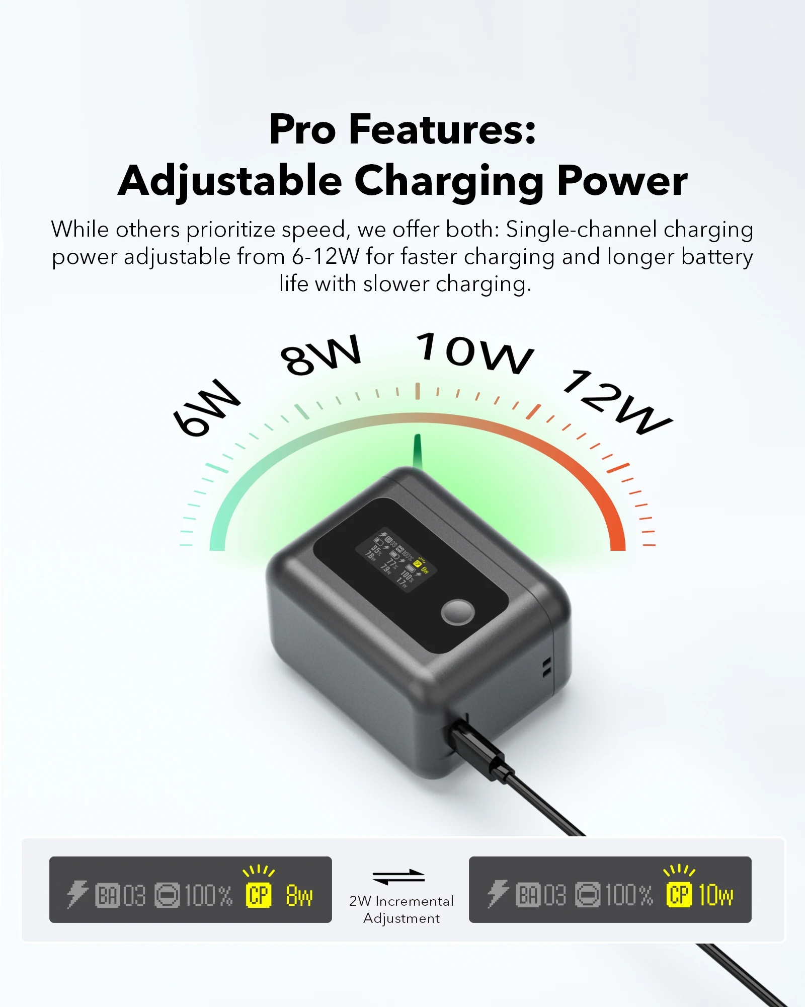 Akkuladegerät für GoPro MISSION 1/1 PRO, verbessertes schnelles Ladegehäuse mit LCD-Display, intelligenter Ladehub mit Zubehör – Detail 5