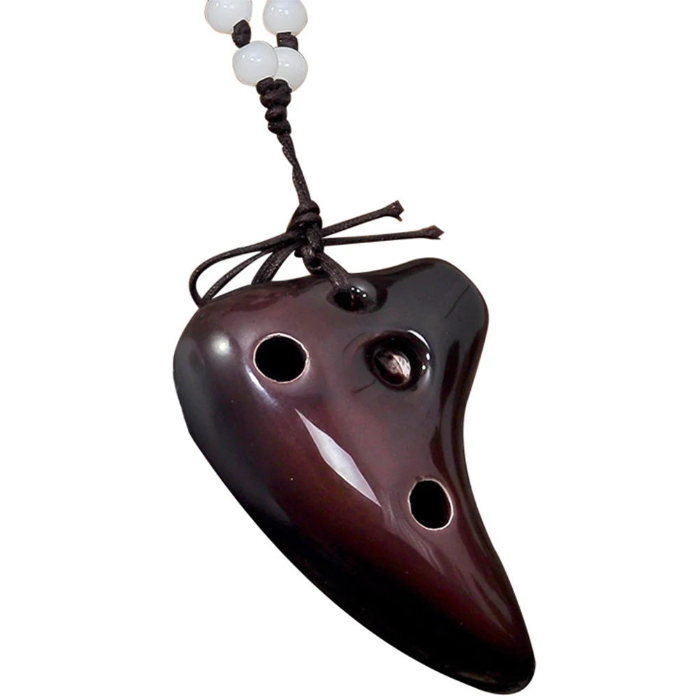 

Ocarina Necklace Porcelain Instrument Children Beginner Musical Small Coffee Portable