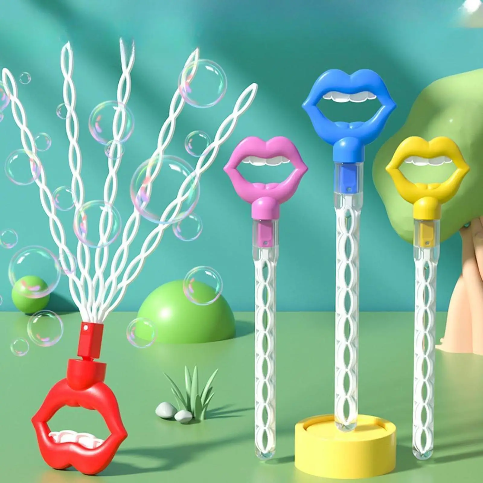 Varitas de burbujas con 40 agujeros, suministros, divertido fabricante de burbujas portátil, pistola de burbujas, juguete de verano, máquina de burbujas para fiesta, juguetes para niños
